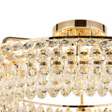Coniston 4 Light Ring Crystal Semi-Flush Ceiling Light - French Gold