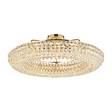 Coniston 4 Light Ring Crystal Semi-Flush Ceiling Light - French Gold