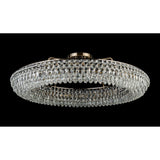 Coniston 6 Light Ring Crystal Semi-Flush Ceiling Light - Antique Brass