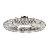 Coniston 6 Light Ring Crystal Semi-Flush Ceiling Light - Antique Brass