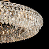 Coniston 6 Light Ring Crystal Semi-Flush Ceiling Light - Antique Brass