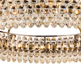 Coniston 6 Light Ring Crystal Semi-Flush Ceiling Light - Antique Brass