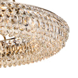 Coniston 6 Light Ring Crystal Semi-Flush Ceiling Light - Antique Brass