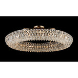 Coniston 6 Light Ring Crystal Semi-Flush Ceiling Light - Antique Brass
