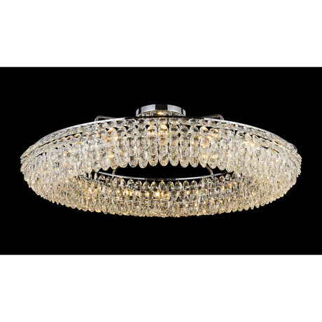 Coniston 6 Light Ring Crystal Semi-Flush Ceiling Light - Polished Chrome