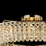 Coniston 6 Light Ring Crystal Semi-Flush Ceiling Light - French Gold