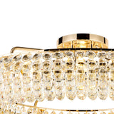 Coniston 6 Light Ring Crystal Semi-Flush Ceiling Light - French Gold