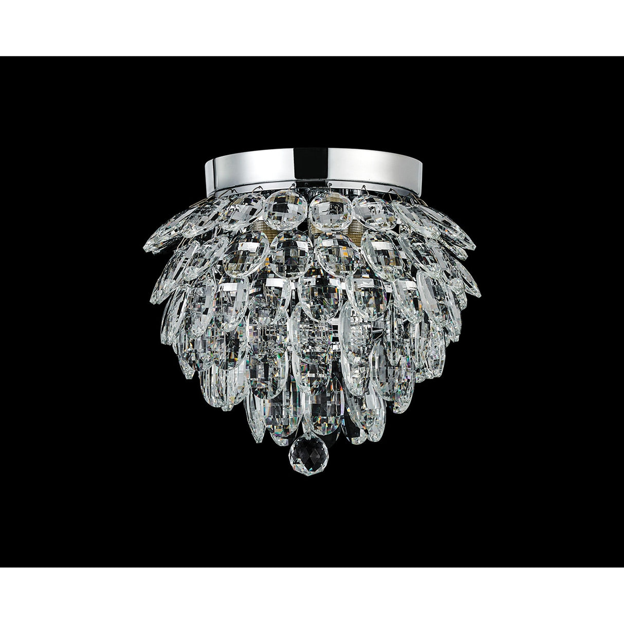Coniston 3 Light Bathroom Crystal Flush Ceiling Light - Polished Chrome