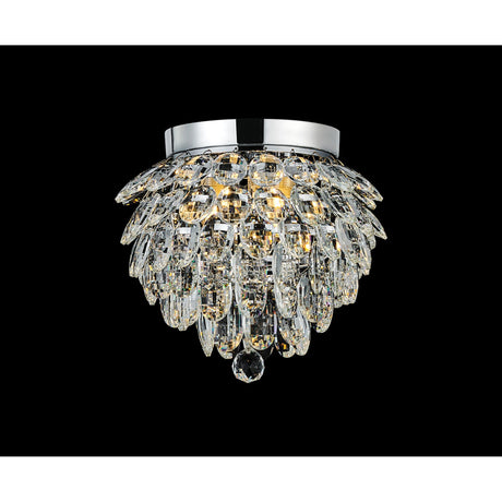 Coniston 3 Light Bathroom Crystal Flush Ceiling Light - Polished Chrome