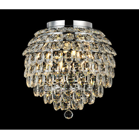 Coniston 8 Light Bathroom Crystal Flush Ceiling Light - Polished Chrome