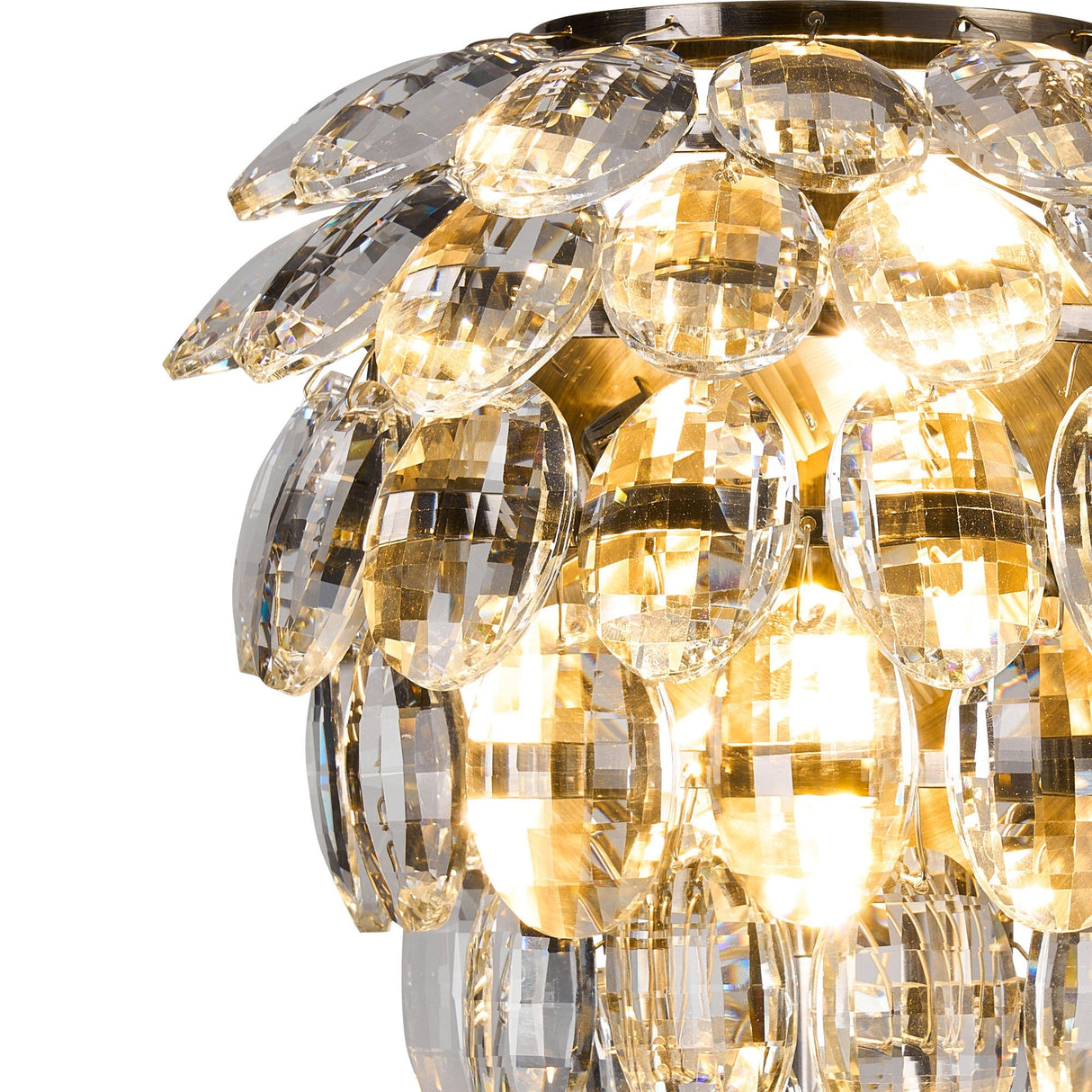 Coniston 2 Light Bathroom Crystal Wall Light - Brass