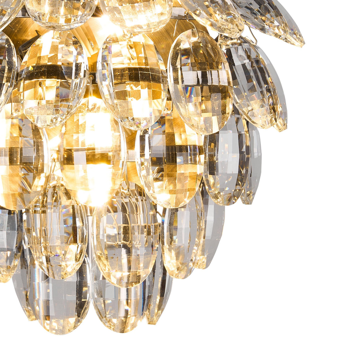 Coniston 2 Light Bathroom Crystal Wall Light - Brass