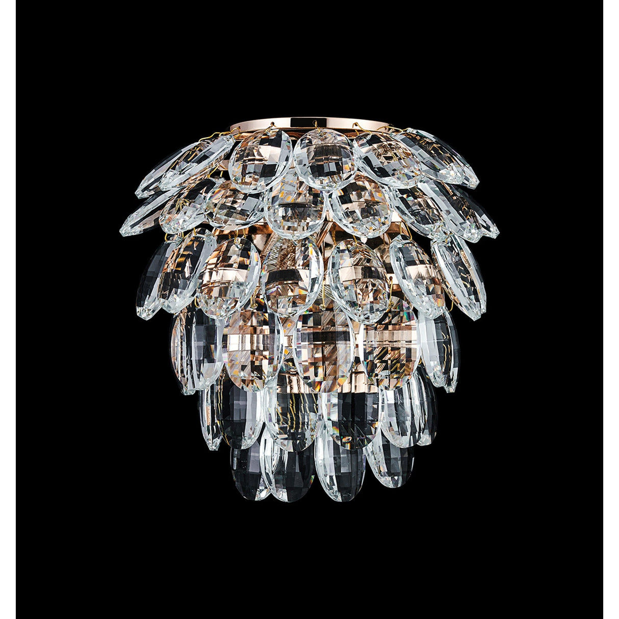 Coniston 2 Light Bathroom Crystal Wall Light - Gold