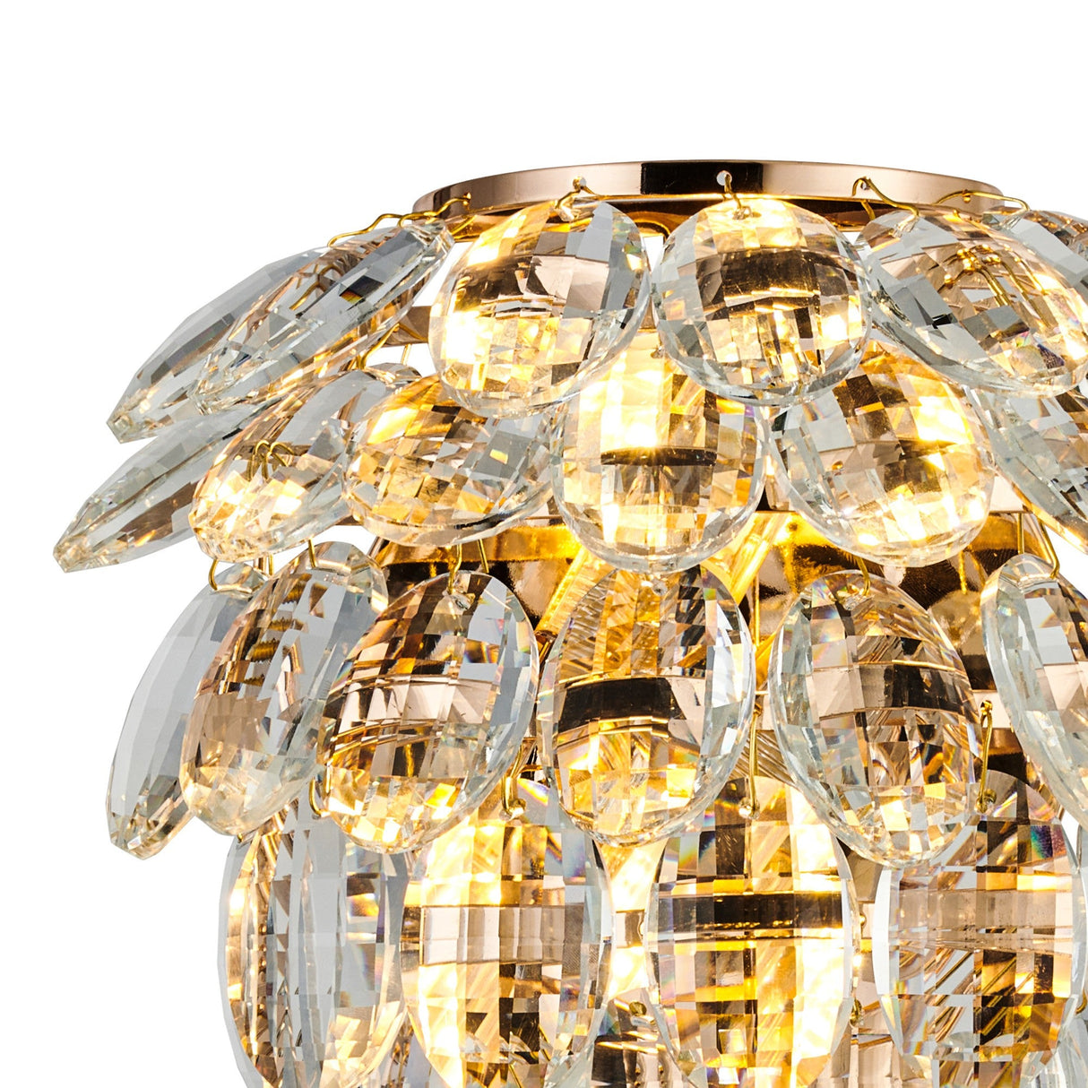 Coniston 2 Light Bathroom Crystal Wall Light - Gold