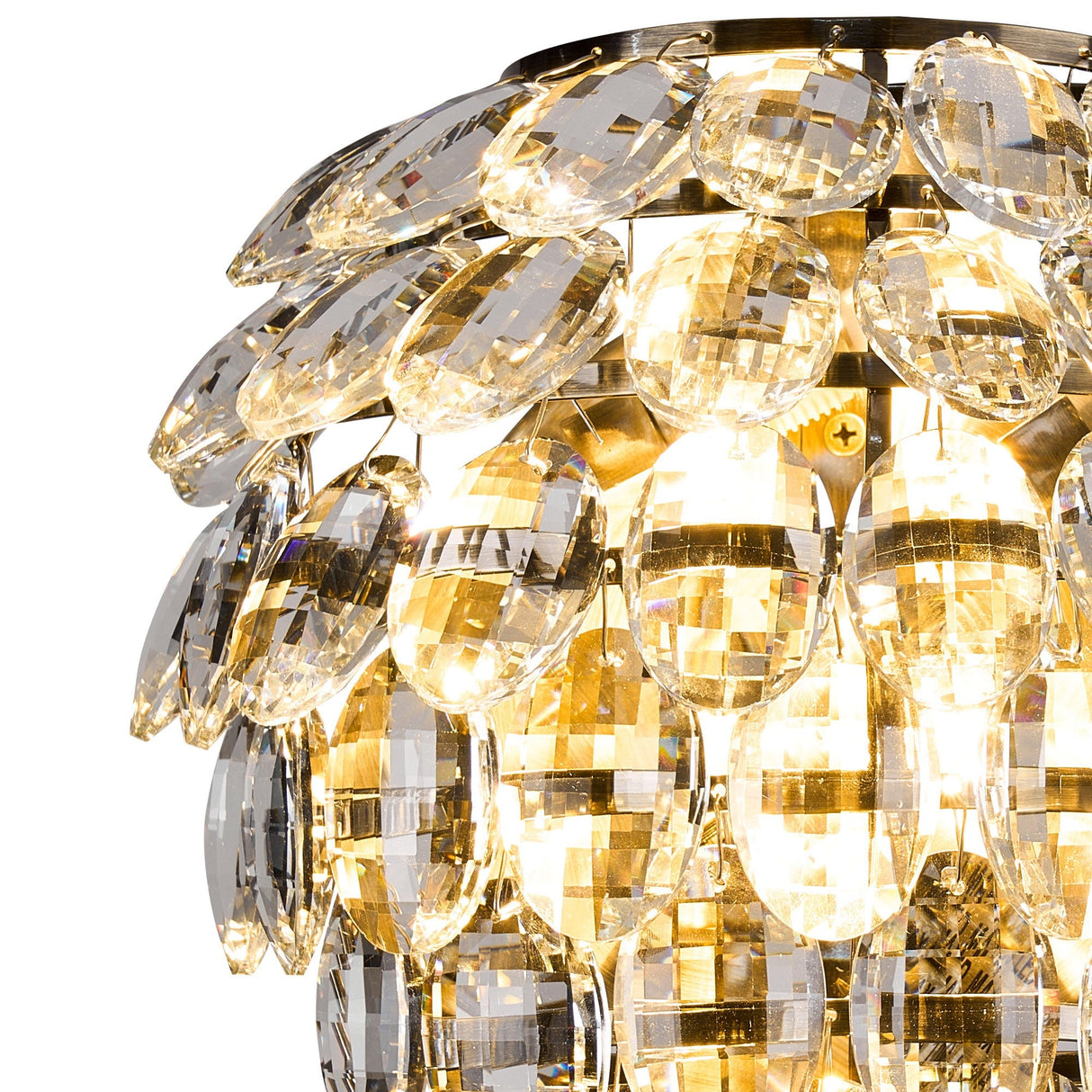 Coniston 4 Light Bathroom Crystal Wall Light - Brass