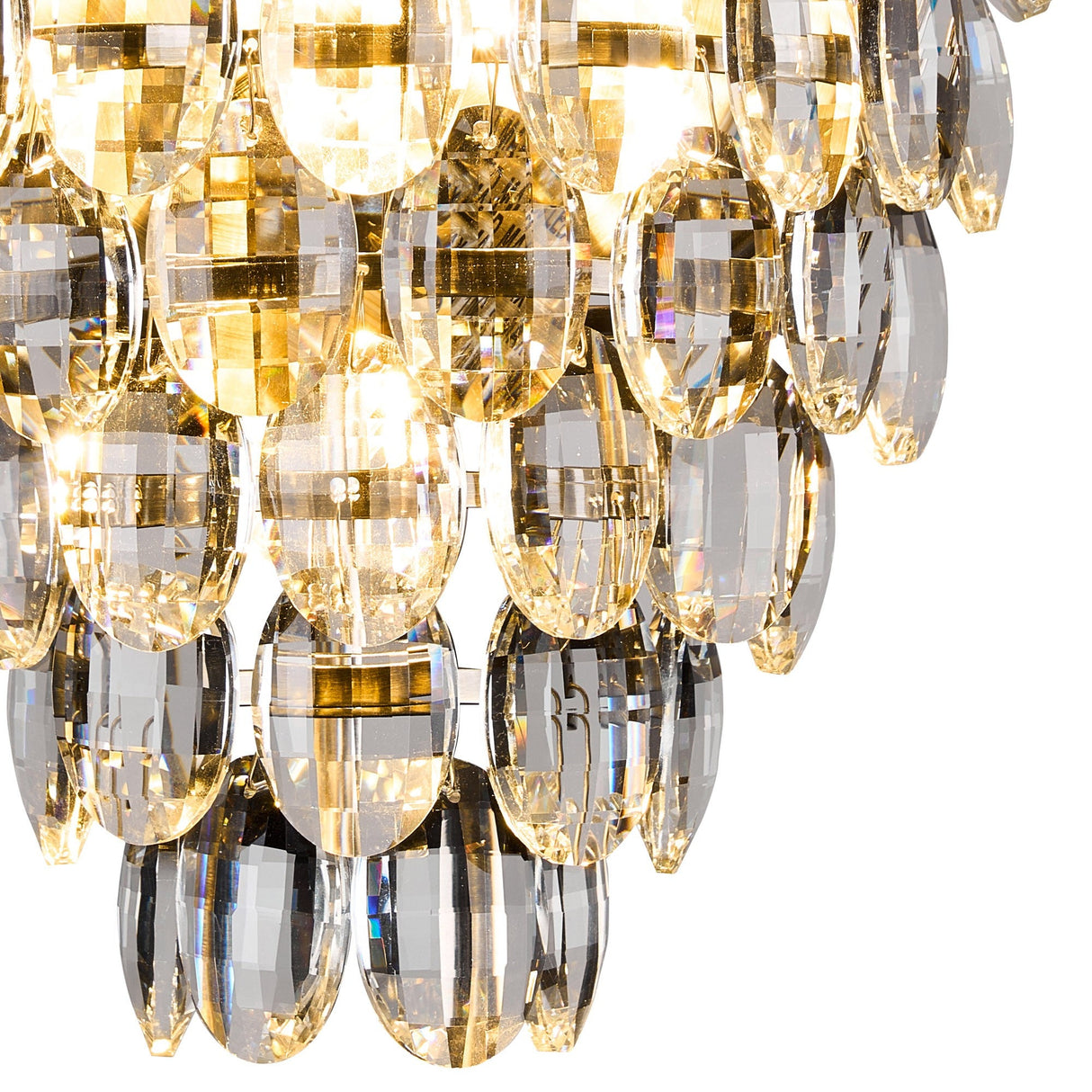 Coniston 4 Light Bathroom Crystal Wall Light - Brass