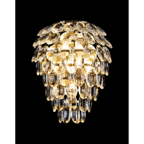 Coniston 4 Light Bathroom Crystal Wall Light - Brass