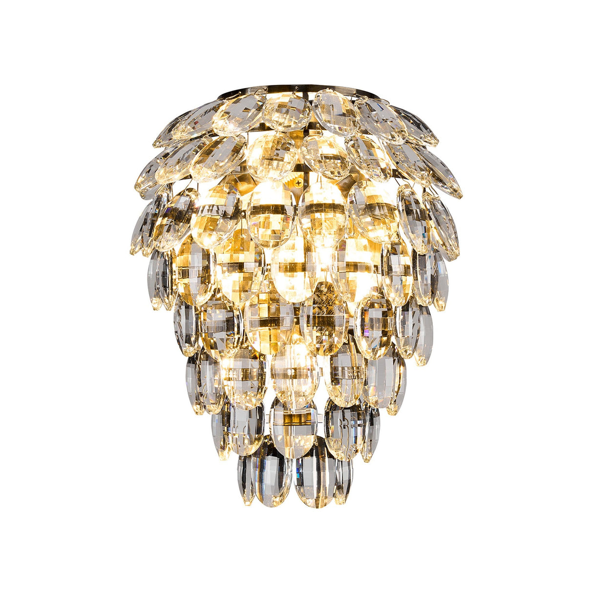 Coniston 4 Light Bathroom Crystal Wall Light - Brass