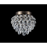 Coniston 3 Light Bathroom Crystal Flush Ceiling Light - Antique Brass