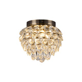 Coniston 3 Light Bathroom Crystal Flush Ceiling Light - Antique Brass