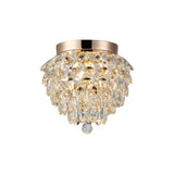 Coniston 3 Light Bathroom Crystal Flush Ceiling Light - French Gold