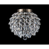 Coniston 5 Light Bathroom Crystal Flush Ceiling Light - Antique Brass