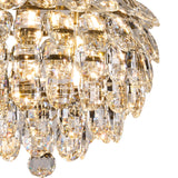 Coniston 5 Light Bathroom Crystal Flush Ceiling Light - Antique Brass