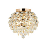 Coniston 5 Light Bathroom Crystal Flush Ceiling Light - French Gold
