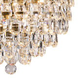 Coniston 8 Light Bathroom Crystal Flush Ceiling Light - Antique Brass