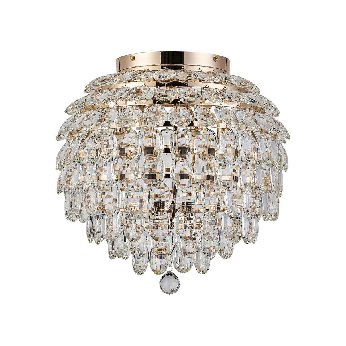 Coniston 8 Light Bathroom Crystal Flush Ceiling Light - French Gold