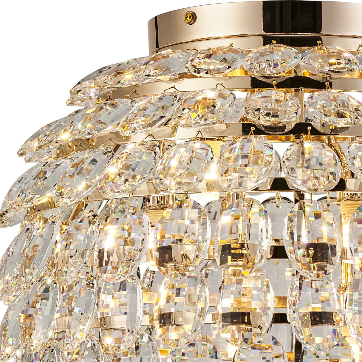 Coniston 8 Light Bathroom Crystal Flush Ceiling Light - French Gold