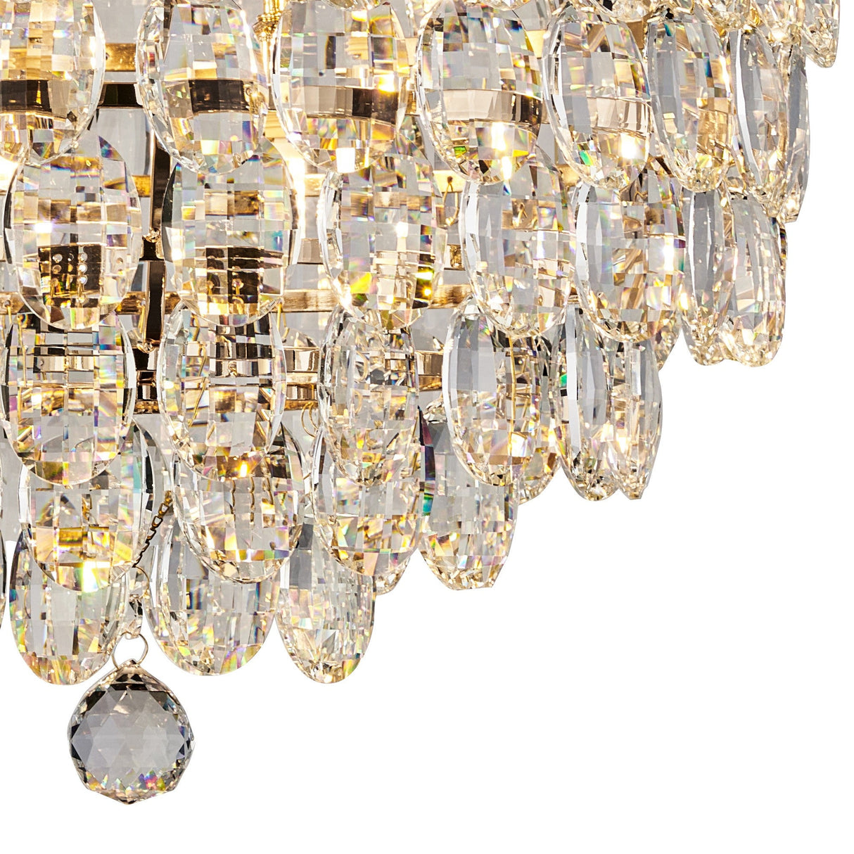 Coniston 8 Light Bathroom Crystal Flush Ceiling Light - French Gold