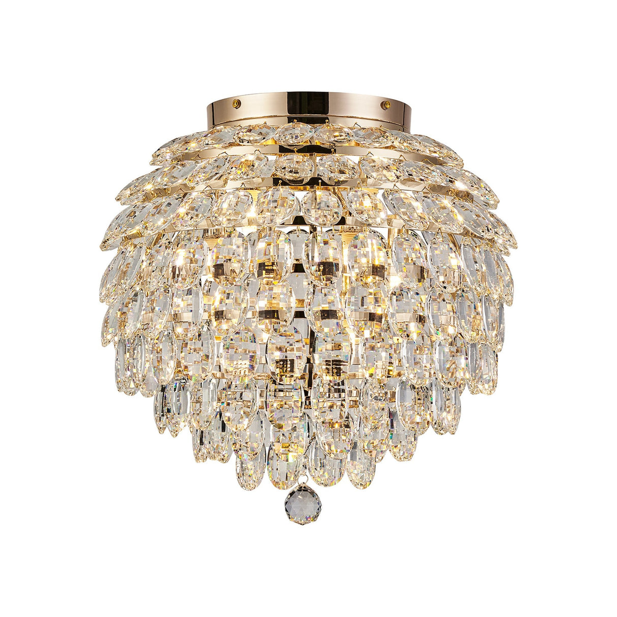 Coniston 8 Light Bathroom Crystal Flush Ceiling Light - French Gold