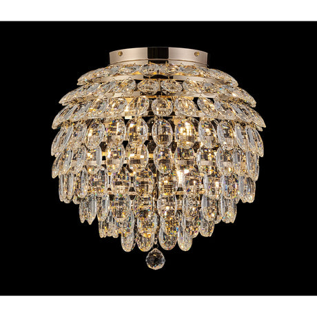 Coniston 8 Light Bathroom Crystal Flush Ceiling Light - French Gold