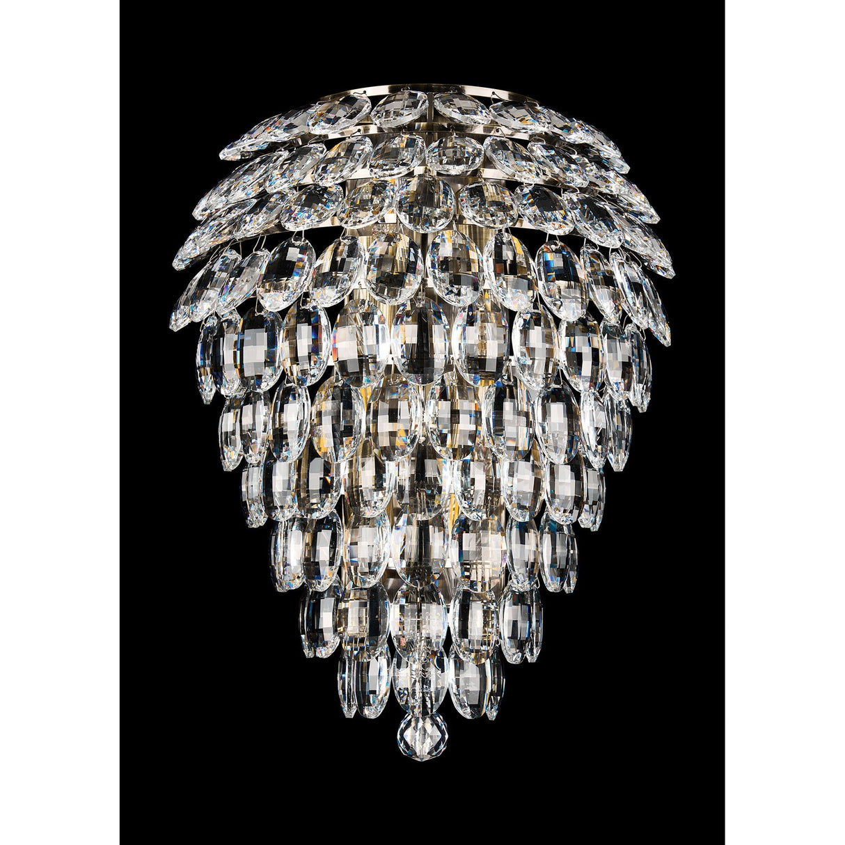 Coniston Tall 6 Light Bathroom Crystal Wall Light - Brass