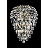 Coniston Tall 6 Light Bathroom Crystal Wall Light - Brass