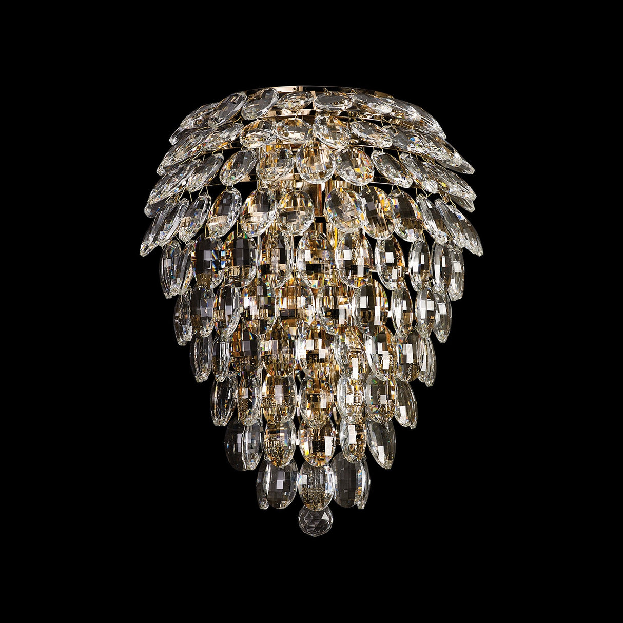 Coniston Tall 6 Light Bathroom Crystal Wall Light - Gold