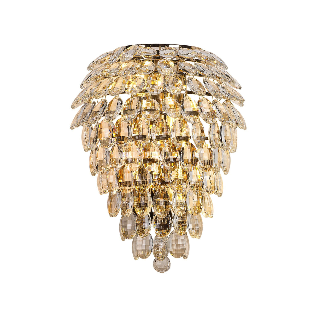 Coniston Tall 6 Light Bathroom Crystal Wall Light - Gold