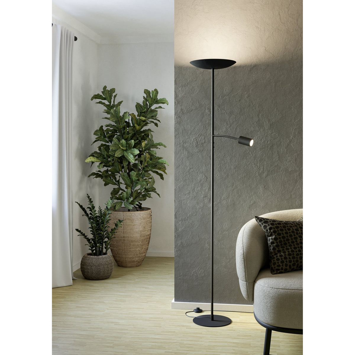 Conivarino LED Mother and Child Floor Lamp - Black