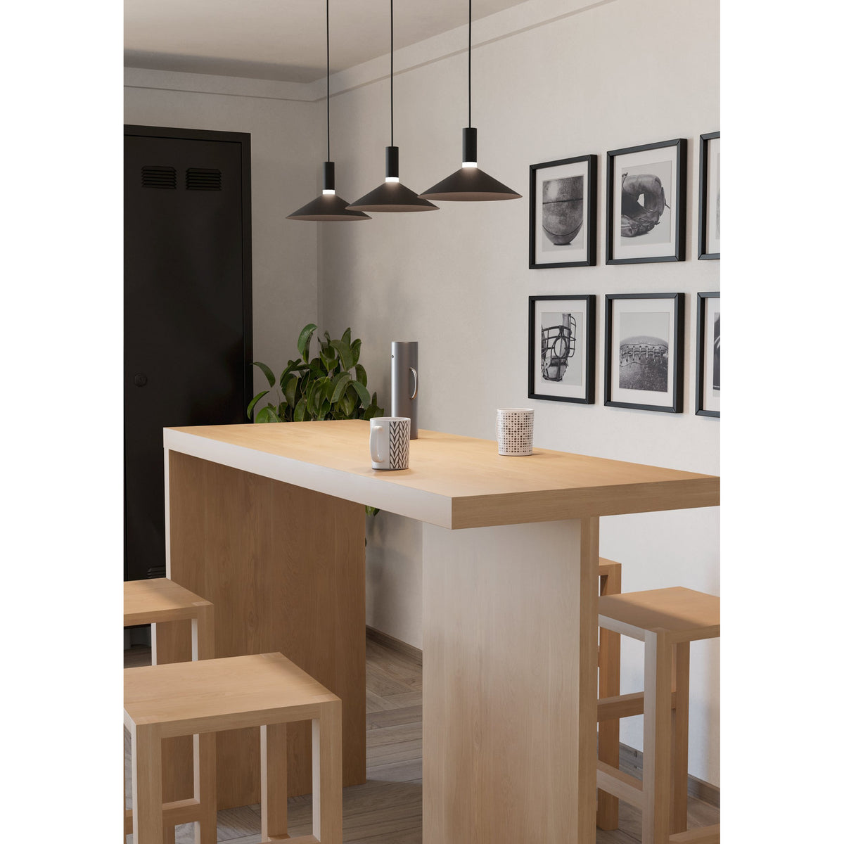Conomavilla Smart Colour Changing Linear Pendant Light - Black