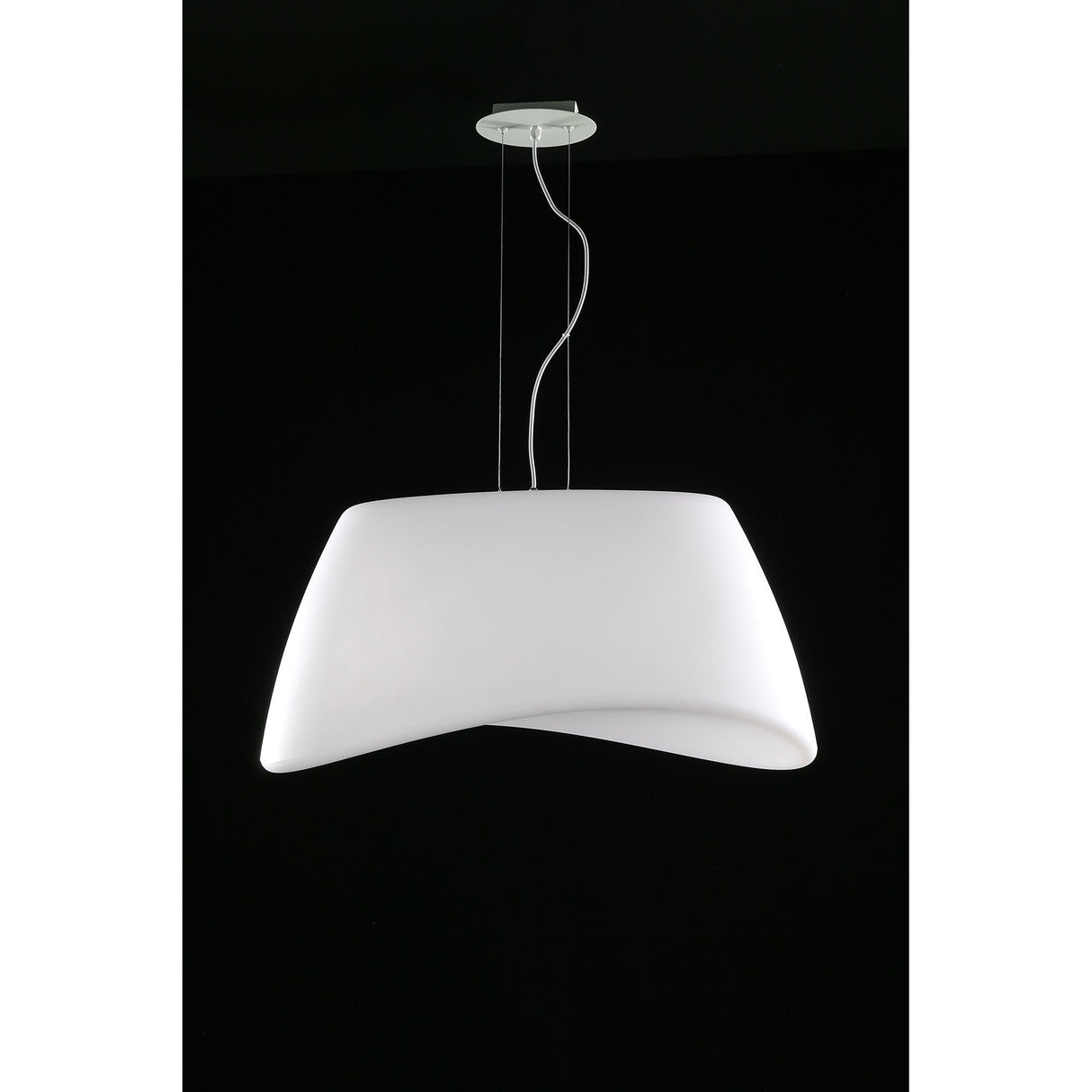 Cool 2 Light Outdoor Glass Pendant Light – Matt White & Opal White