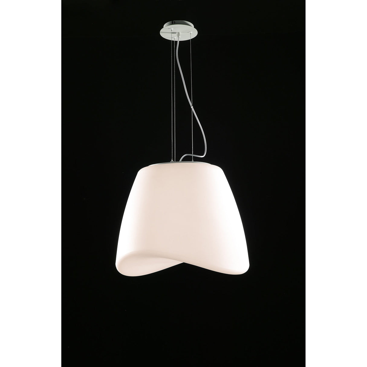 Cool 3 Light Outdoor Glass Pendant Light – Matt White & Opal White