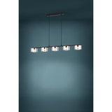 Copillos Smoked Glass Linear Pendant Light - Black