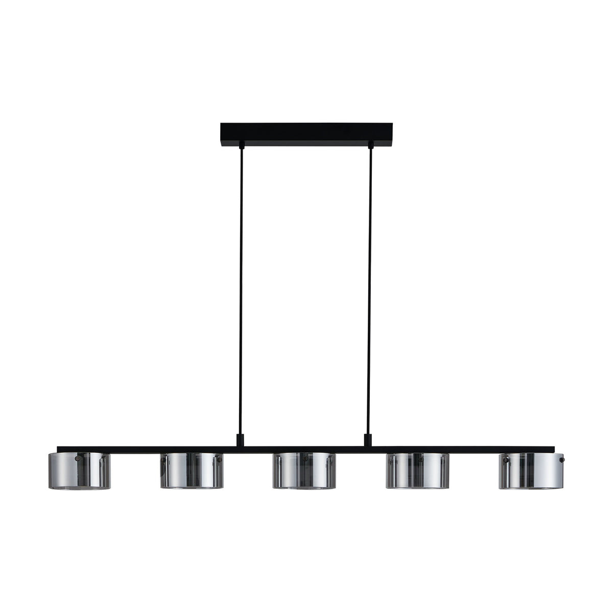 Copillos Smoked Glass Linear Pendant Light - Black