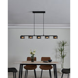 Copillos Smoked Glass Linear Pendant Light - Black