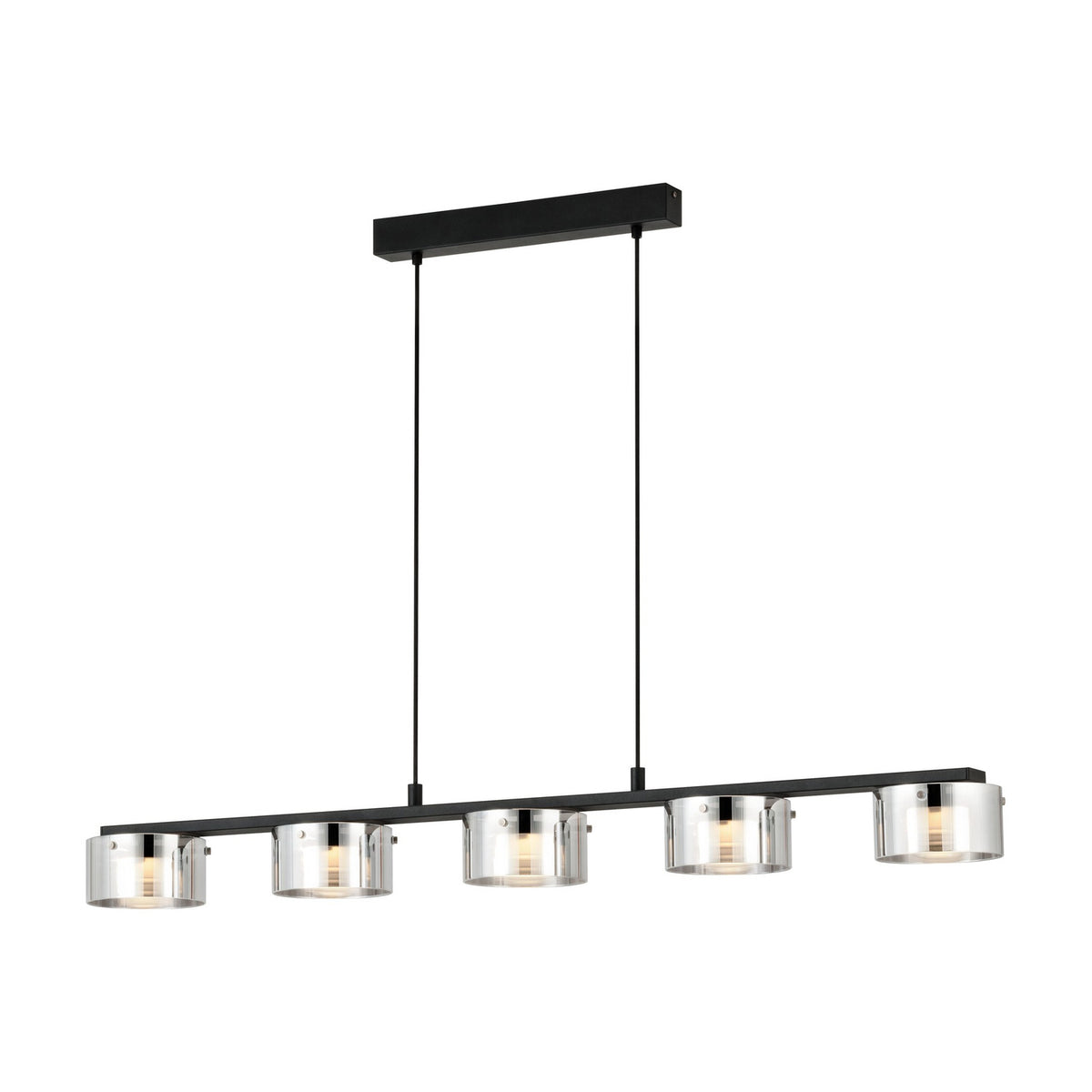 Copillos Smoked Glass Linear Pendant Light - Black