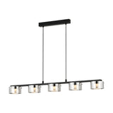 Copillos Smoked Glass Linear Pendant Light - Black