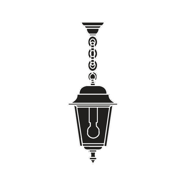 Coping Cast Aluminium Outdoor Pendant Light in black, a single-light lantern with smooth-domed roof, glass panes and chain suspension, shown as a silhouette icon on a plain white background.