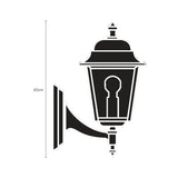 Coping cast aluminium outdoor wall lantern in black, 40cm, with domed roof, glass panes and cast wall bracket, shown on a plain white background with size marking.