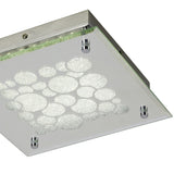 Coral Square LED Crystal Flush Ceiling Light 15.5W 4000K - Chrome